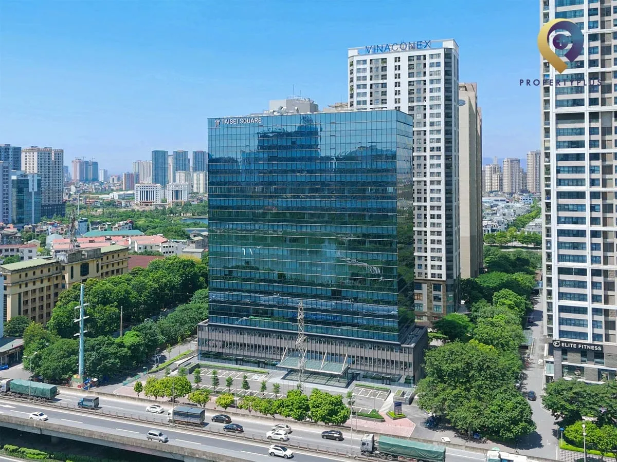 Toàn cảnh tòa nhà Taisei Square Hanoi nhìn từ trên cao